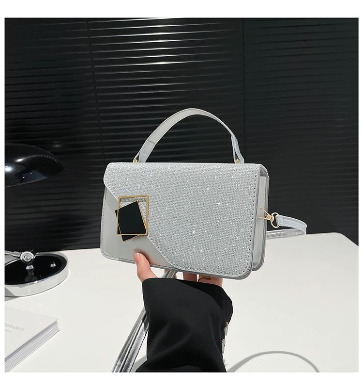 Textured Bag 2025 New Trendy Women's Bag Fashionable Shoulder Messenger Bag Textured Chain Handbag Small Square Bag