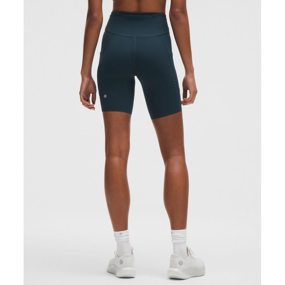 Lululemon Fast And Free High Rise Short 8   5 Pocket Indochine Blue