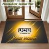 Crystal Velvet Square Rug Custom NameJCB Pattern Non Slip Home Floor Decor Rug