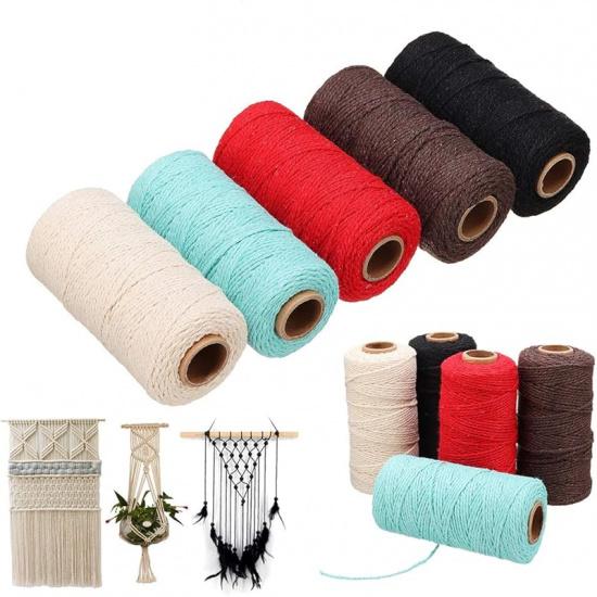 HAPYLY Lot de 5 Cordon en Coton Macramé - Bobine de Ficelle Cordon d'Artisanat DIY Ficelle Rustique Corde en Coton pour Suspension Murale, Suspensions pour Plantes, Artisanat, Tricot,