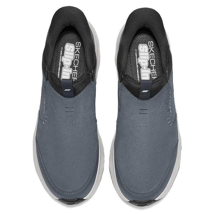 Skechers Slip-In Casual Men Grey Low Top Casual Shoes Thick Sole Comfortable 237786-GRY
