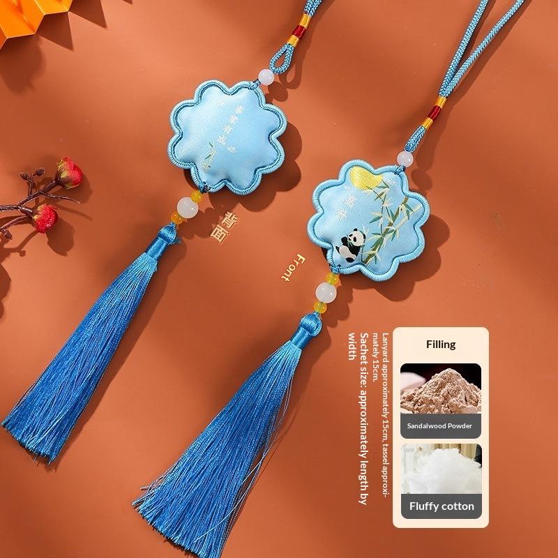 Latest Dragon Boat Festival Traditional Chinese Style Floral Sachet Embroidery  Kit (With Fragrance) DIY Car Pendant
