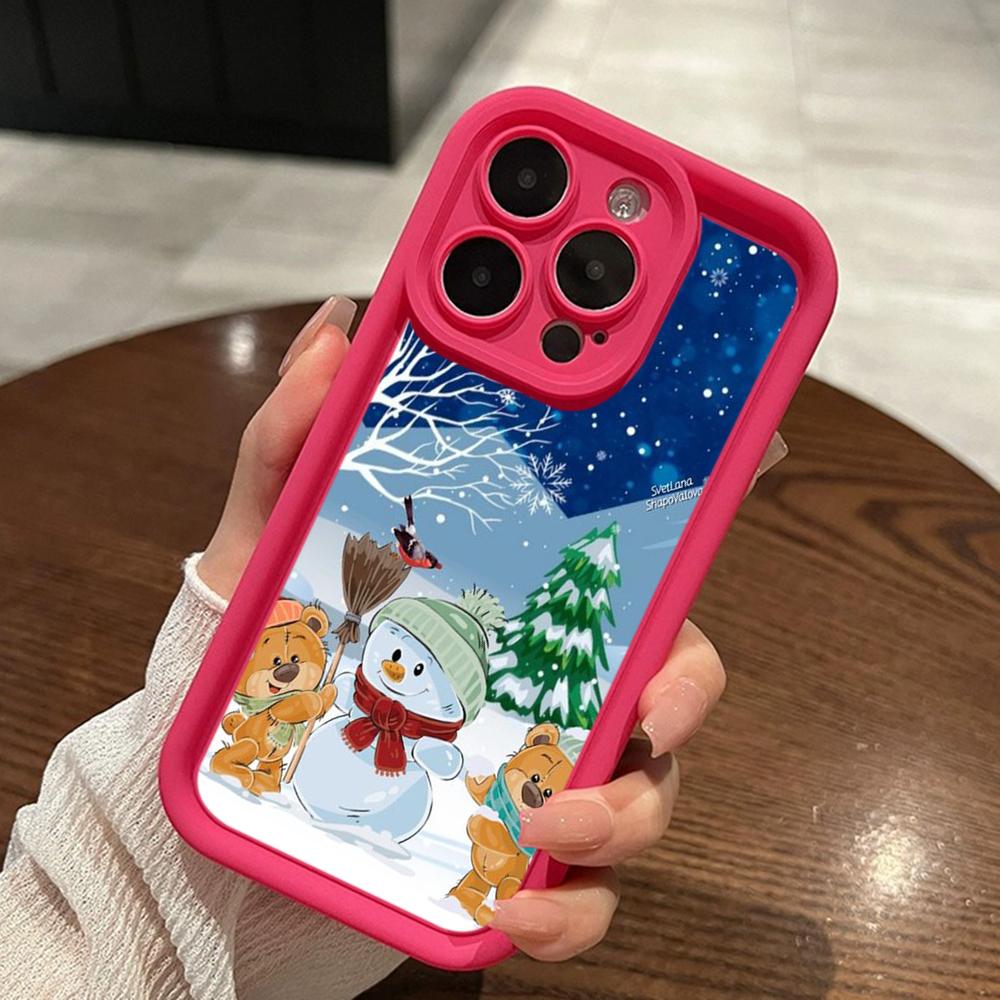 Ae108 Happy New Year Merry Christmas Phone Cases for iPhone 16 14 13 11 Pro Max 15 7 8 6s Plus 12 Mini XR XS Max SE Angel Eye Ladder Protective Cover