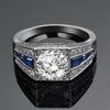 Fashion Blue Spinel Rings For Women CopperColor Ring With Zircon Stones Wedding Engagement Gift Fine Jewelry Party Birthday