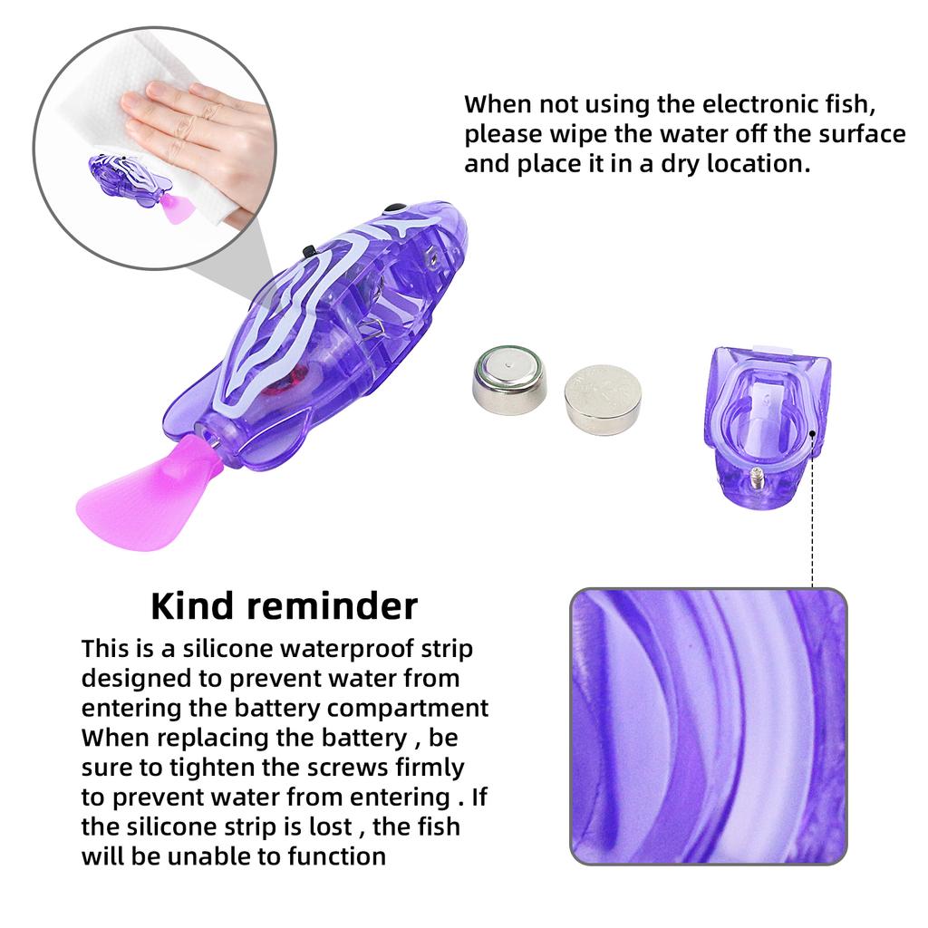 1Pc-50Pcs Baby Bathing Light Sensing Electronic Fish Water Play Toy, Simulating Small Fish Swimming,Suitable For Teasing Kittens