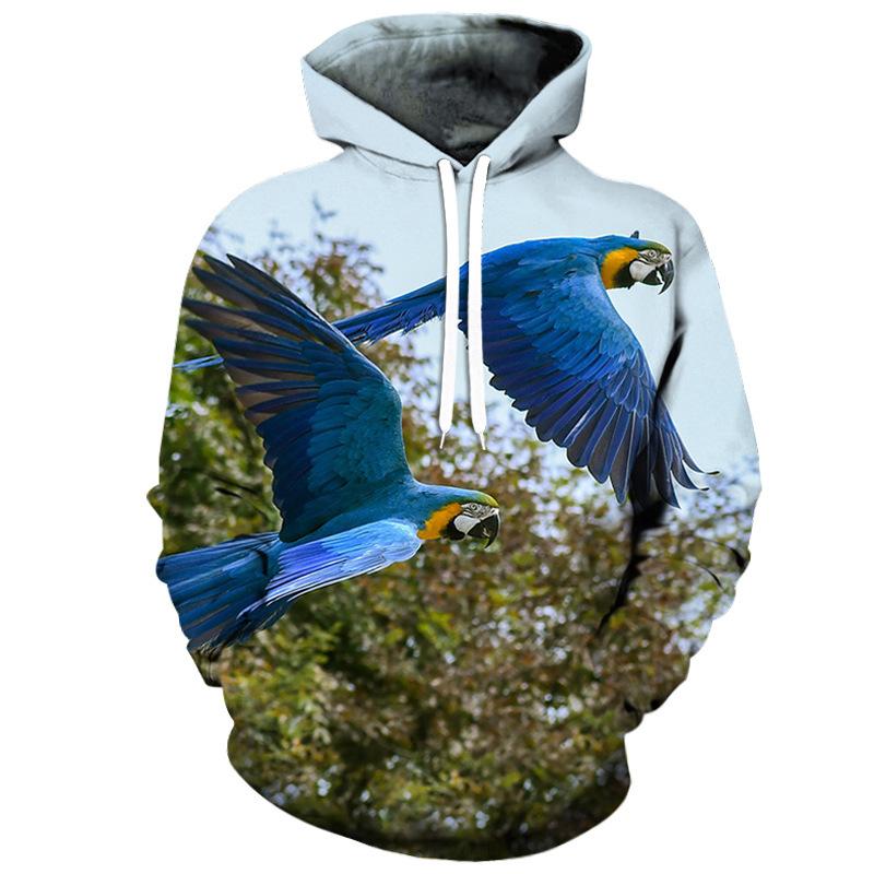 Parrot Bird 3D Print Hoodies Men Women Casual Fashion Hoodie Hooded Sweatshirts Oversized Pullovers Tracksuit Tops Man Clothing