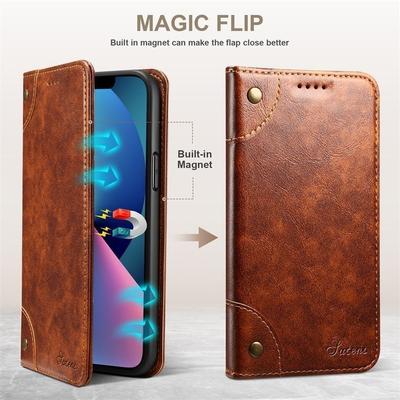 Luxusní originální kožené pouzdro na telefon z vosku pro Samsung S24ultra-Soft Flip Card Holder Peněženka Kryt na telefon pro Samsung S24/S23/S22/Note20