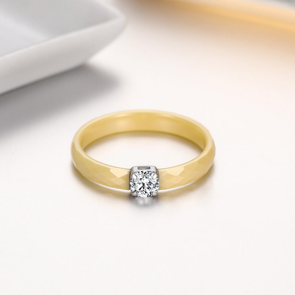 3mm Thin Ceramic Promise Ring for Women Minimalist Pink Green White Black