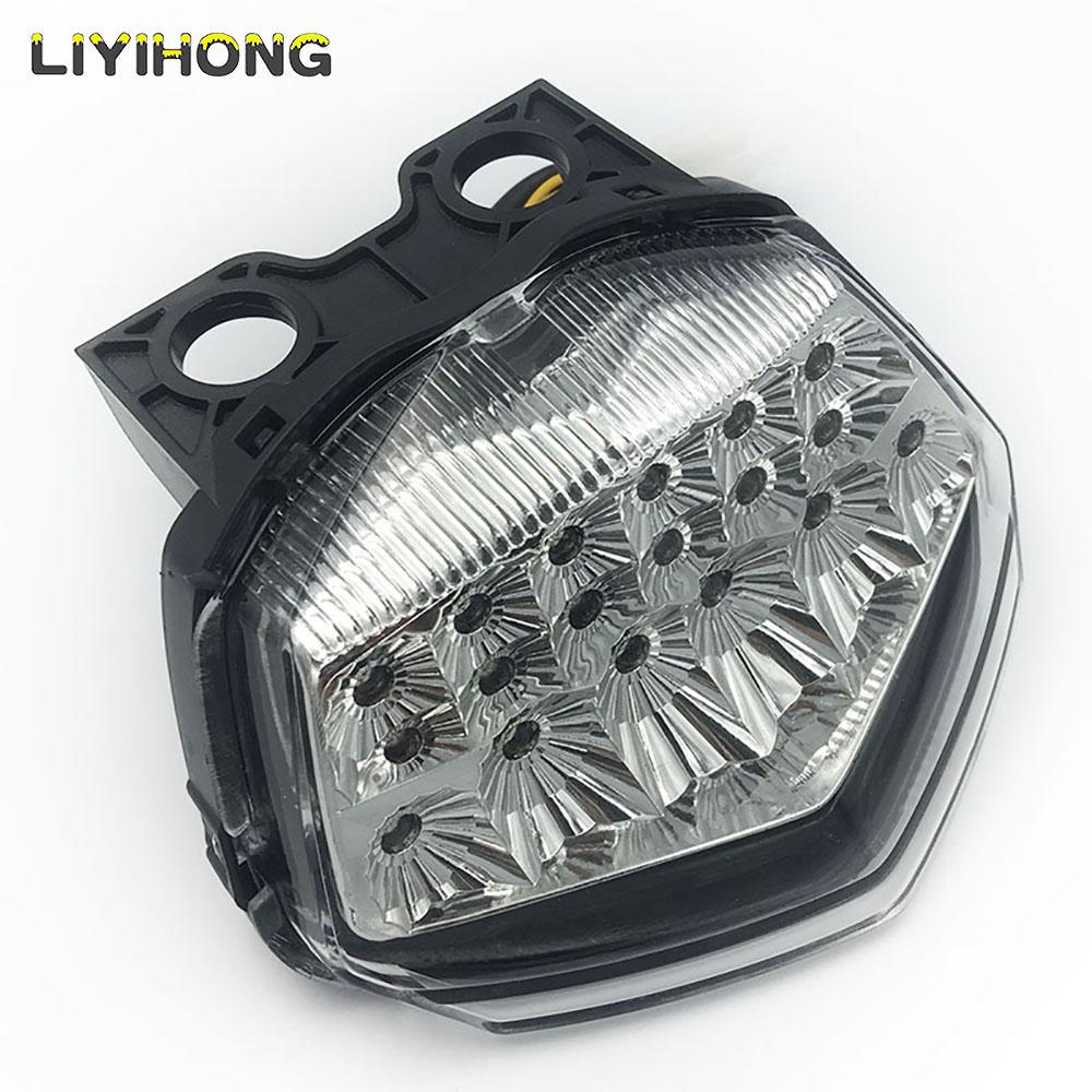 

For Kawasaki Ninja 250 R 250R EX250 2008 2009 2010 2011 2012 Chrome Rear Tail Light Brake Turn Signals Integrated LED Light чистий