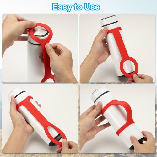 PATIKIL Water Bottle Carrier Grip, Portable Soft Silicone Non-Slip Water Handle Grip Water Bottle Holder Strap for Outdoor Running, Biking, Gym, Joggi