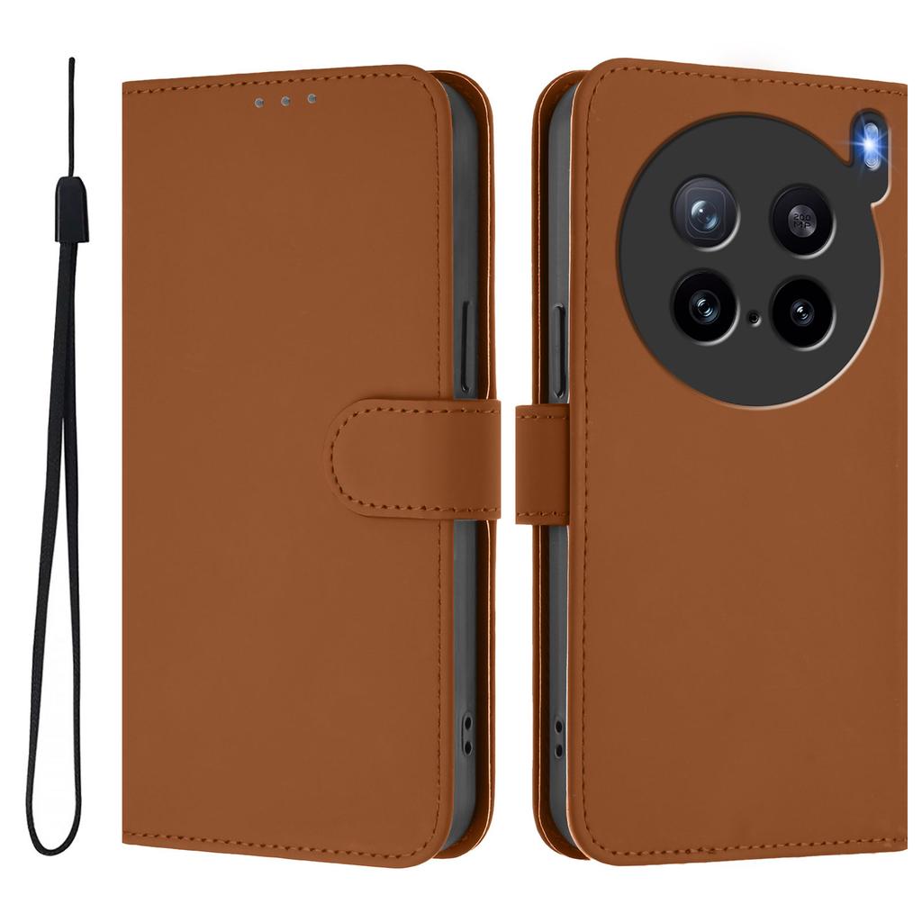 For vivo X200s 5G Case Solid Color Wallet Leather Phone Cover with Strap