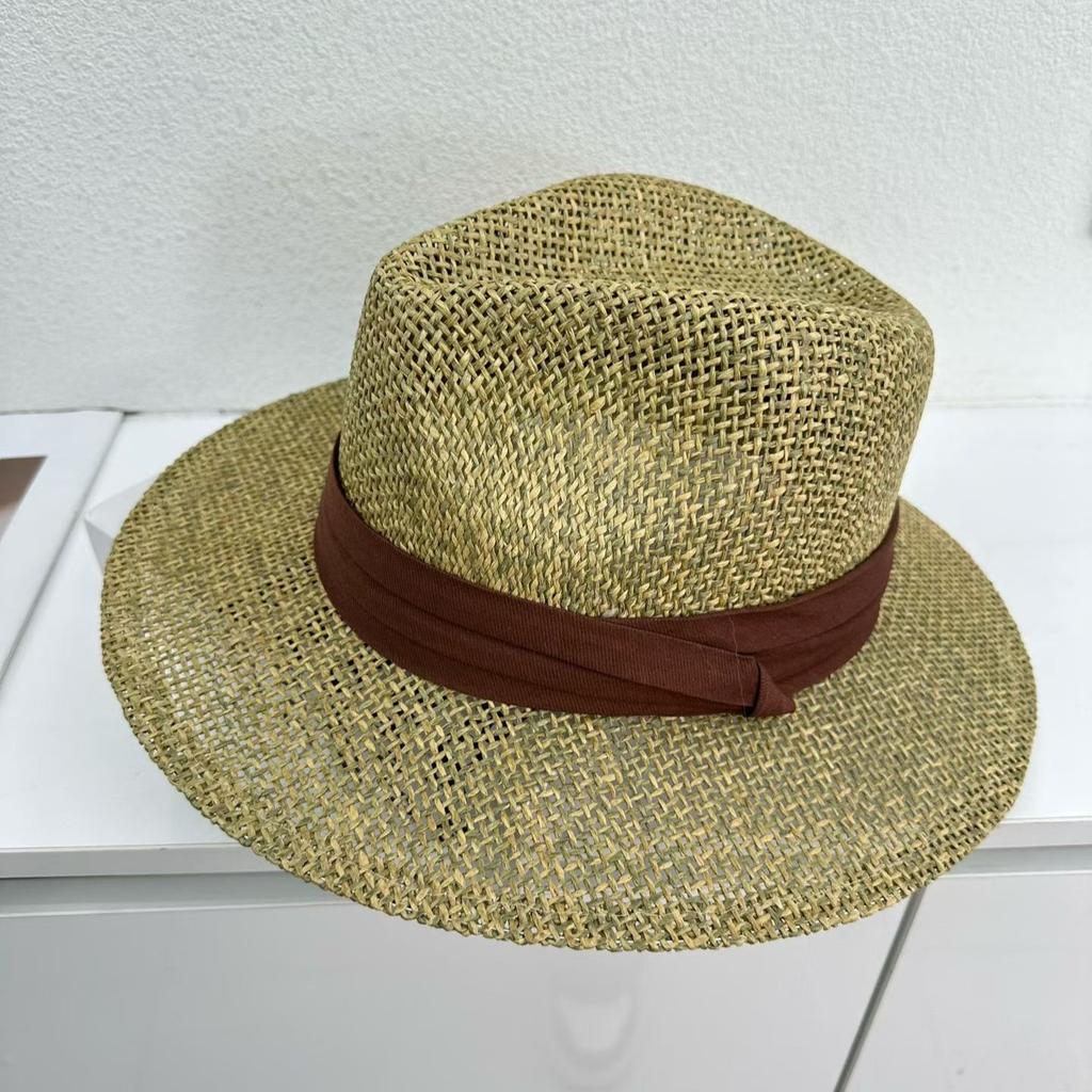 Hat Female Summer Travel Beach Hat Seaside Sunshade Sun Protection Sun Hollow Straw Hat British Cone Top Lafite Straw Hat
