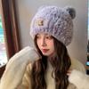 Warm Winter Plush Bear Hat Thick Beanies Caps Fashion Y2K Bear Ear Hat  Women