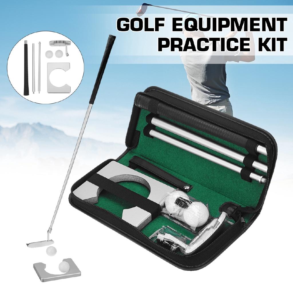 Outdoor Indoor Golf Putter Gift Set Putting Cup Hole with Detachable Putter Ball Office Home Travel Putting Practice Tool Kit