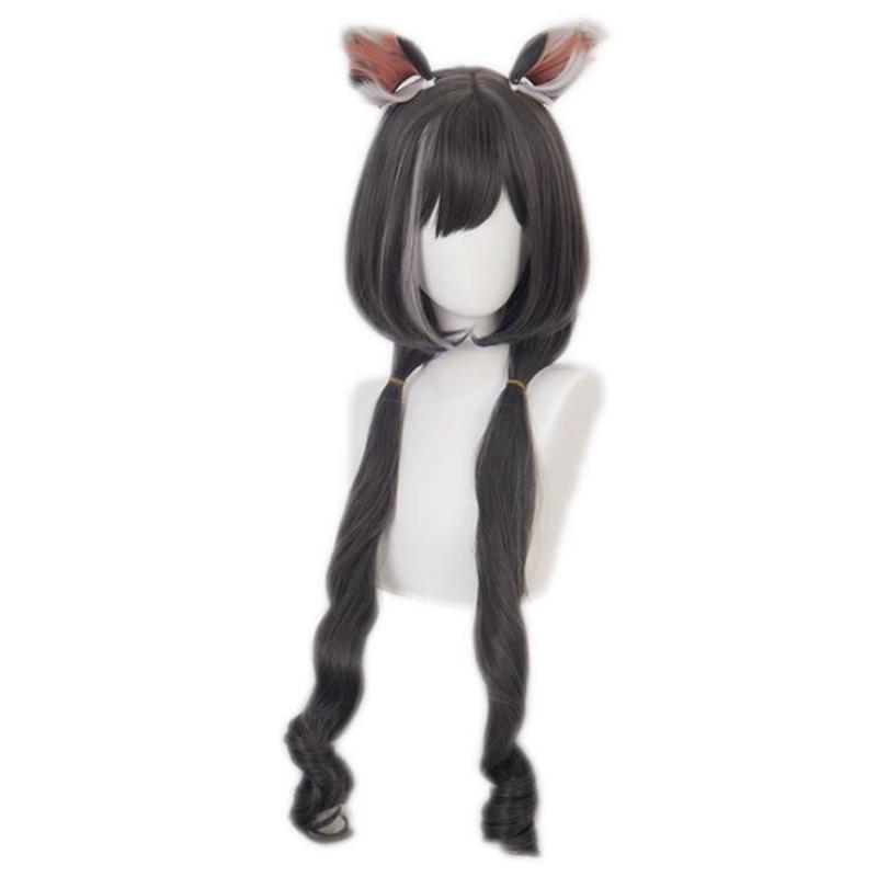 

Парик длиной 113 см, аниме Princess Connect! ре:Длинный парик Dive Kyaru с ушками, костюм для косплея, термостойкие синтетические волосы, женские парики 110-113cm коричневый