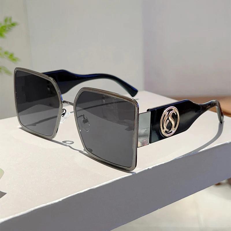 Oversized Square Sunglasses Women New In Gradient Multi-color Outdoor Shades Trendy Luxury Brand Design Sun Glasses