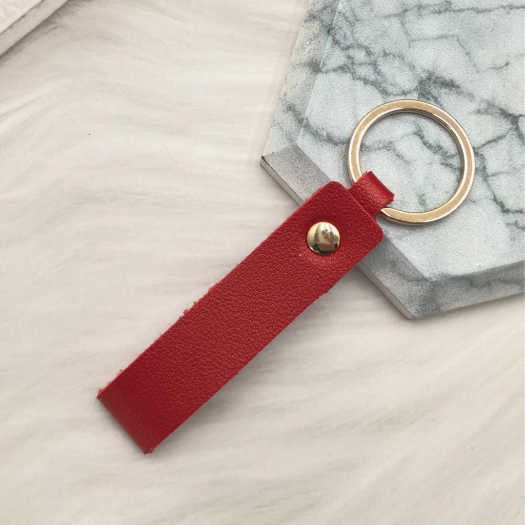Creative Solid Color PU Leather Keychain | Small Gift for Business