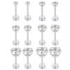 1 Paio di Orecchini a Perno Trago in Acciaio Inossidabile per Donne Uomini Zirconia Cubica Rotonda Dorso Piatto Chiusura a Vite Piercing all'Orecchio 2-8MM Gioielli