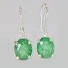 Colombian Natural Green Emerald 51 Ct Oval CERTIFIED 925 Sterling Silver Earring MY.ER-38-NS