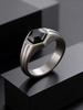 Punk Vintage Grau Edelstahlringe für Männer Sechskant Schwarzer Zirkon Ring Hip Hop Mode Wasserschmuck Finger Schmuck Party Geschenke