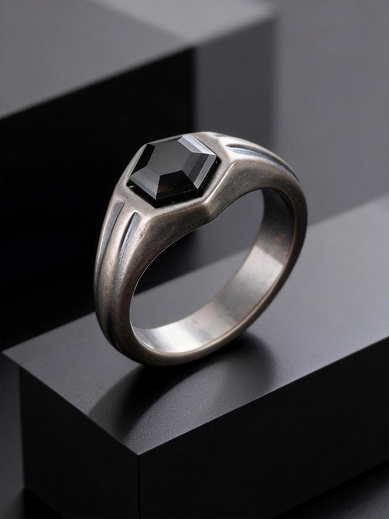 Punk Vintage Grau Edelstahlringe für Männer Sechskant Schwarzer Zirkon Ring Hip Hop Mode Wasserschmuck Finger Schmuck Party Geschenke