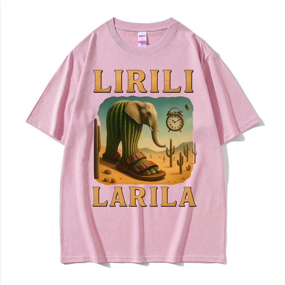 Italienische Ballerina Grafik T-Shirt Lustige Lirili Larila Meme T-Shirts für Männer Frauen Mode Ästhetik Trendiges Kurzarm T-Shirt