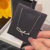 Sweet Micro-inlaid Zirconia Flower & Rose Knot Bow Necklace - Elegant Women's Clavicle Chain Gift