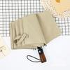 Ten-bone Windproof Umbrella Three-fold Automatic Umbrella Folding Umbrella Men's Solid Wood Retro Gentleman Umbrella