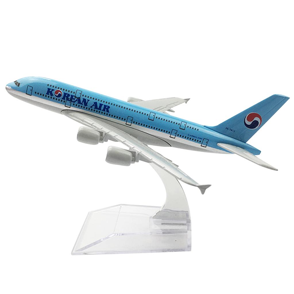 Airplane Model Diecast Planes 16cm Korean Air A380 Model Plane 1:400 Alloy Model for Collection