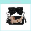 Princess Style Girl Bucket Bag With Bow And Dog Decoration For Kindergarten Daily Use