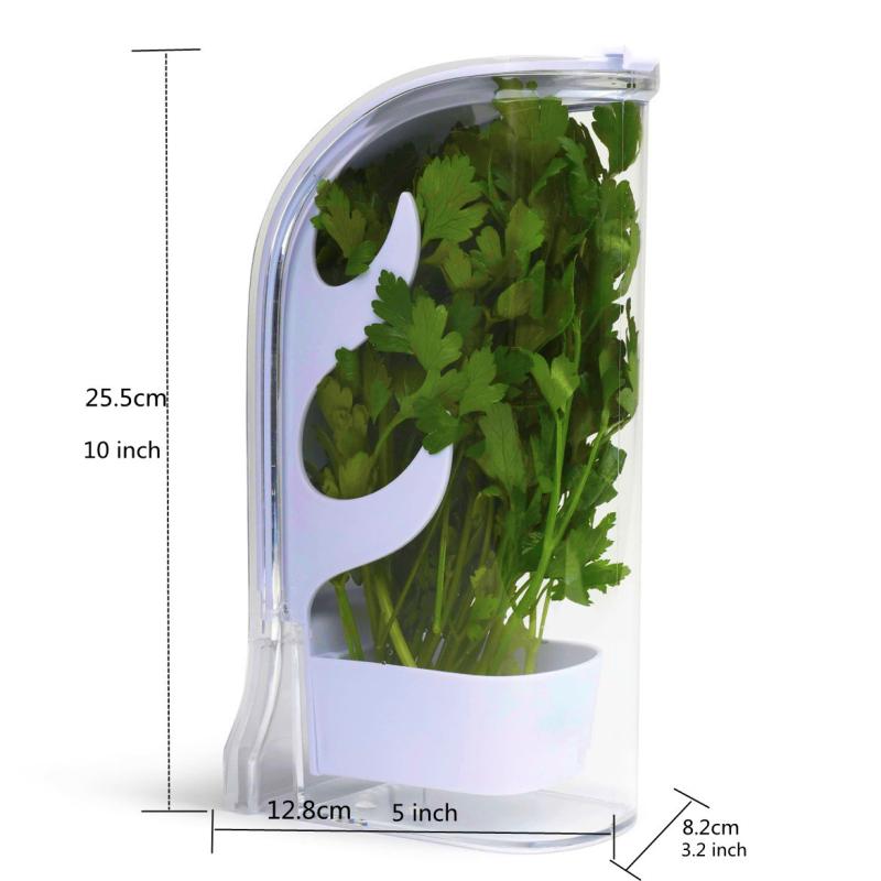 Herb Crisper Saver Container Refrigerator Side Opening Container Herb Vegetable Keeper Fresh Bottle Kitchen Gadgets