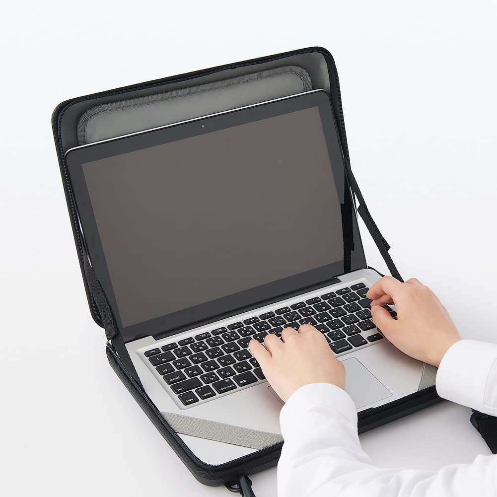 MUJI PC Bag That Can Be Opened and Used Using Carry Case Black 44952405 Material,