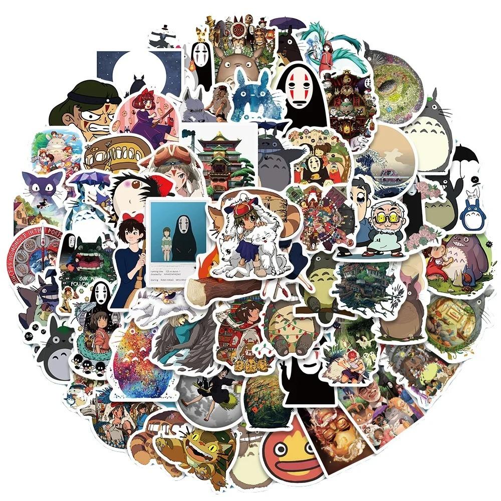 100Pcs Cartoon Hayao Miyazaki Stickers Diy Stickers Scrapbooking Phone Luggage Skateboard Waterproof Decals Sticker