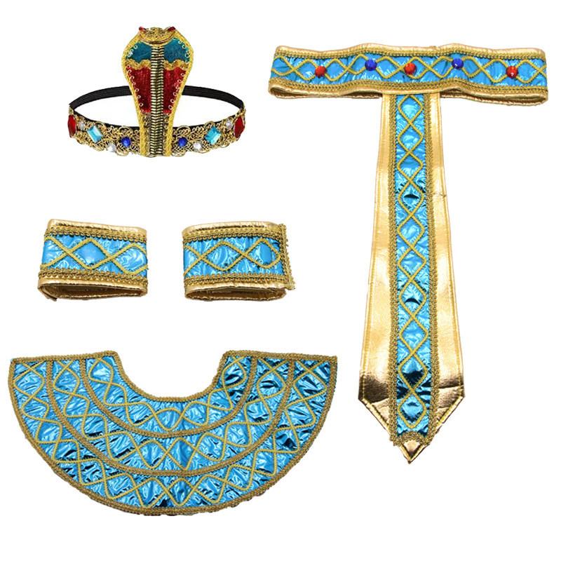 Ägyptisches Königinnen Kostüm Set Mit Handgefertigten Polyester Accessoires Für Halloween Cosplay Erwachsene
