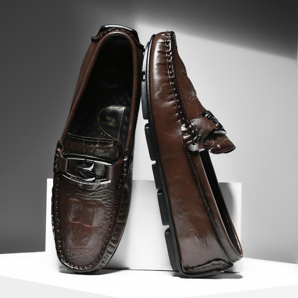 Crocodile Pattern Leather Men Loafers Casual Slip On Flats Ultra-Light Moccasins Leisure Walk Man Driving Shoe Business Footwear