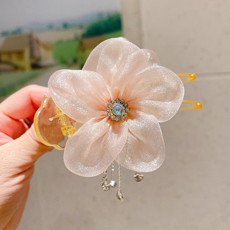 2025 Šik Květinová Spona do Vlasů ze Síťoviny pro Ženy
