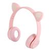 Wireless Headset Cute Cat Shape HiFi Sound Quality Luminous Stereo Bluetooth Headphones for Home School Office
