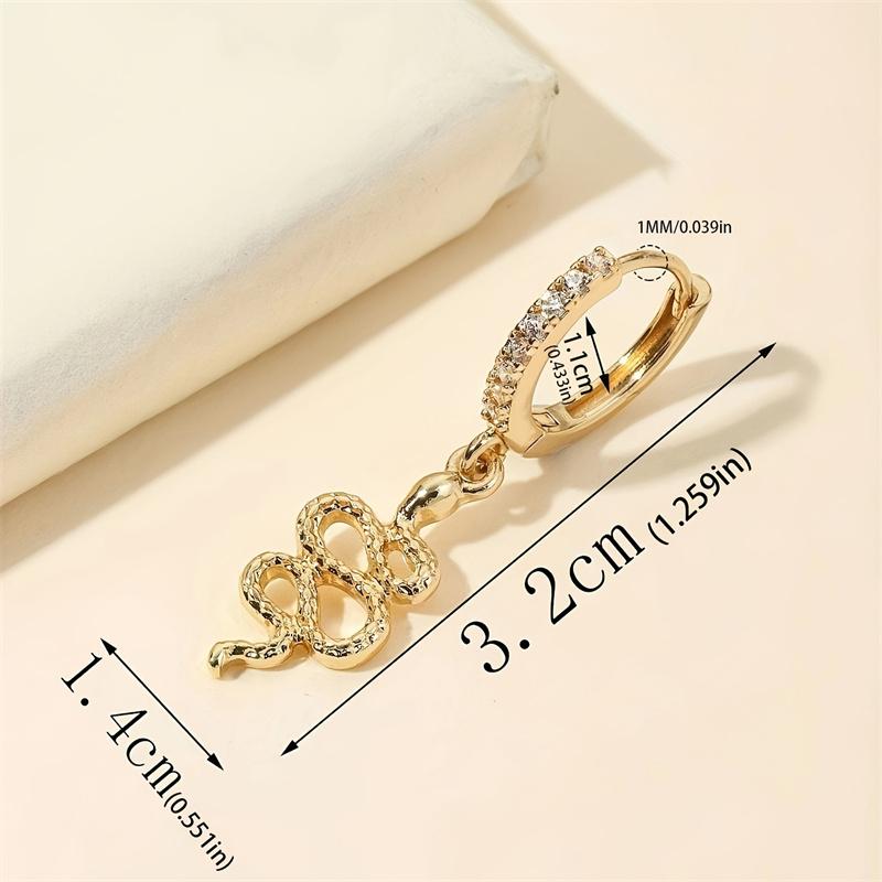 1pcs Stainless Steel Serpentine Zircon Piercing Nose Ring Nose Nail Universal for Men and Women Can Be Used As Earrings