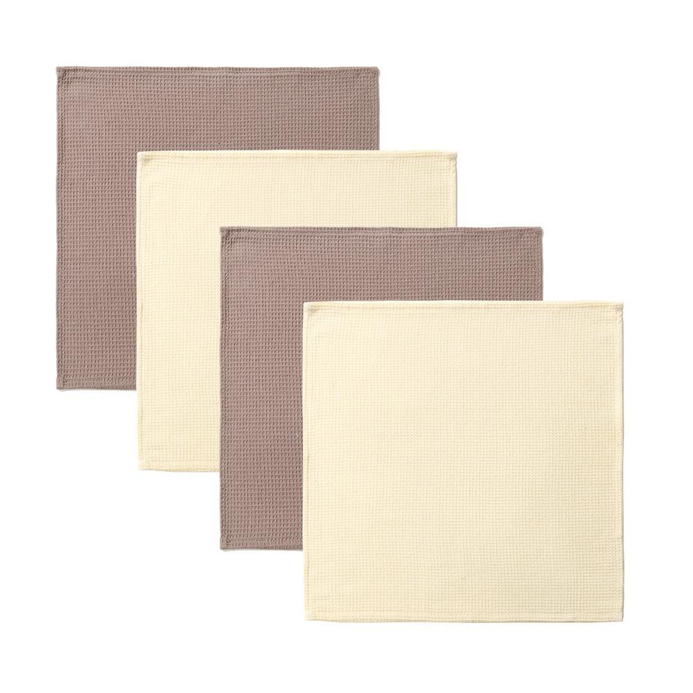 

100% Хлопковое Вафельное Кухонное Полотенце Мягкая Прочная Салфетка для Посуды Современная Салфетка для Уборки Набор Стираемых Полотенец 35x35cm&4pcs