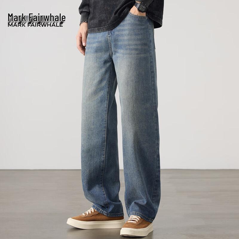 

Мужские прямые джинсы Mark Fairwhale в американском ретро-стиле, вываренные, с потертостями 31