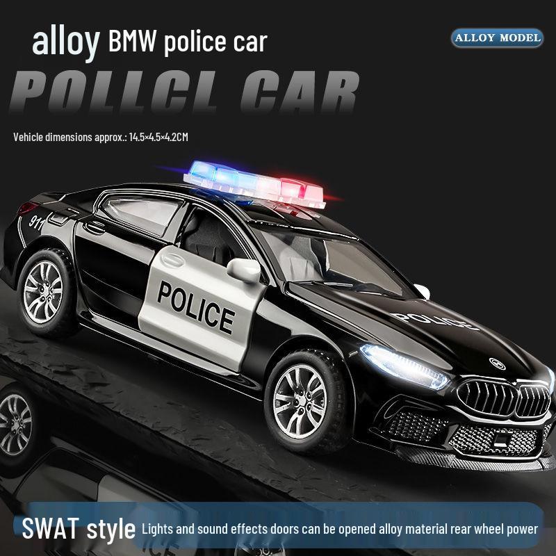 Large Alloy Police Car Toy Model for Boys