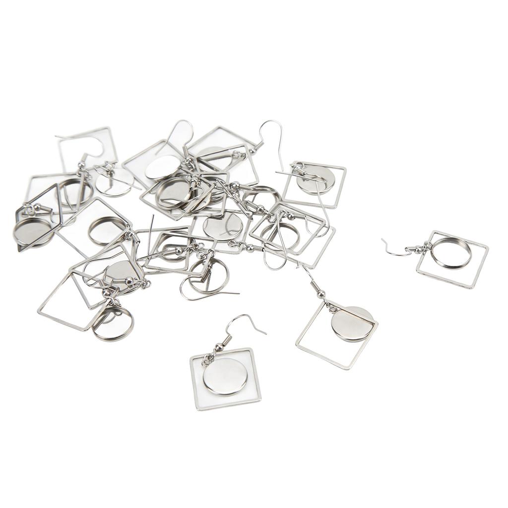 20PCS Earring Blanks Personality Hollow Out Stainless Steel DIY Earrings Trays for Jewelry Making DIY Craft
