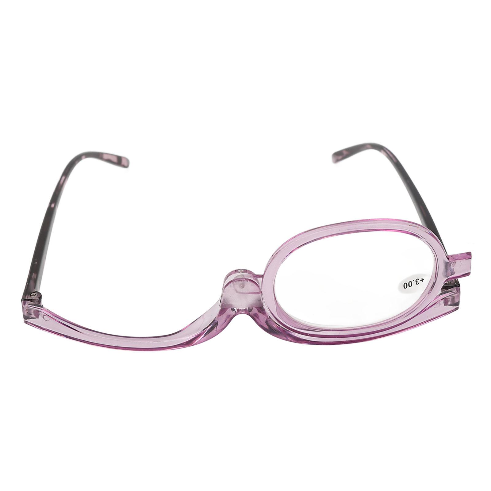 

Очки для макияжа Очки для чтения с одной линзой Увеличительные Откидывающиеся Вращающиеся Очки для макияжа для глаз +3.00