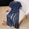 Women's Color-Block Two-Piece Top & Skirt Set