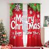 Flat Printing Merry Christmas Popular Curtain New Year Polyester Without Electricity Birthday Party Use Curtains Set Of 2 Made