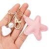 Heart Star Leather Keyring PU Colorful Pendant Charm Star Shape Keychain  Bag Hanging