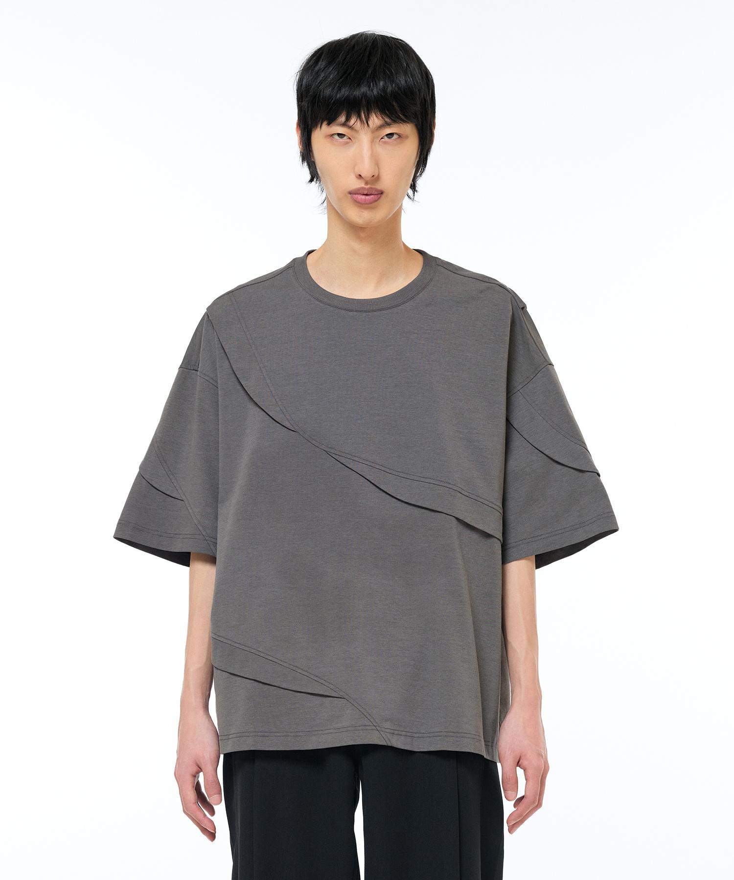 Zensai Multi-Curved Pleated T-Shirt Black/M
