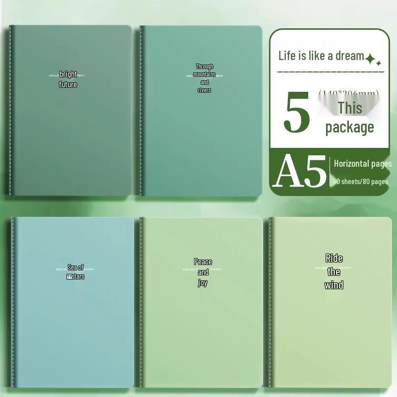 B5 Thickened A5 Saddle-Stitched Soft Cover Notebook for Students