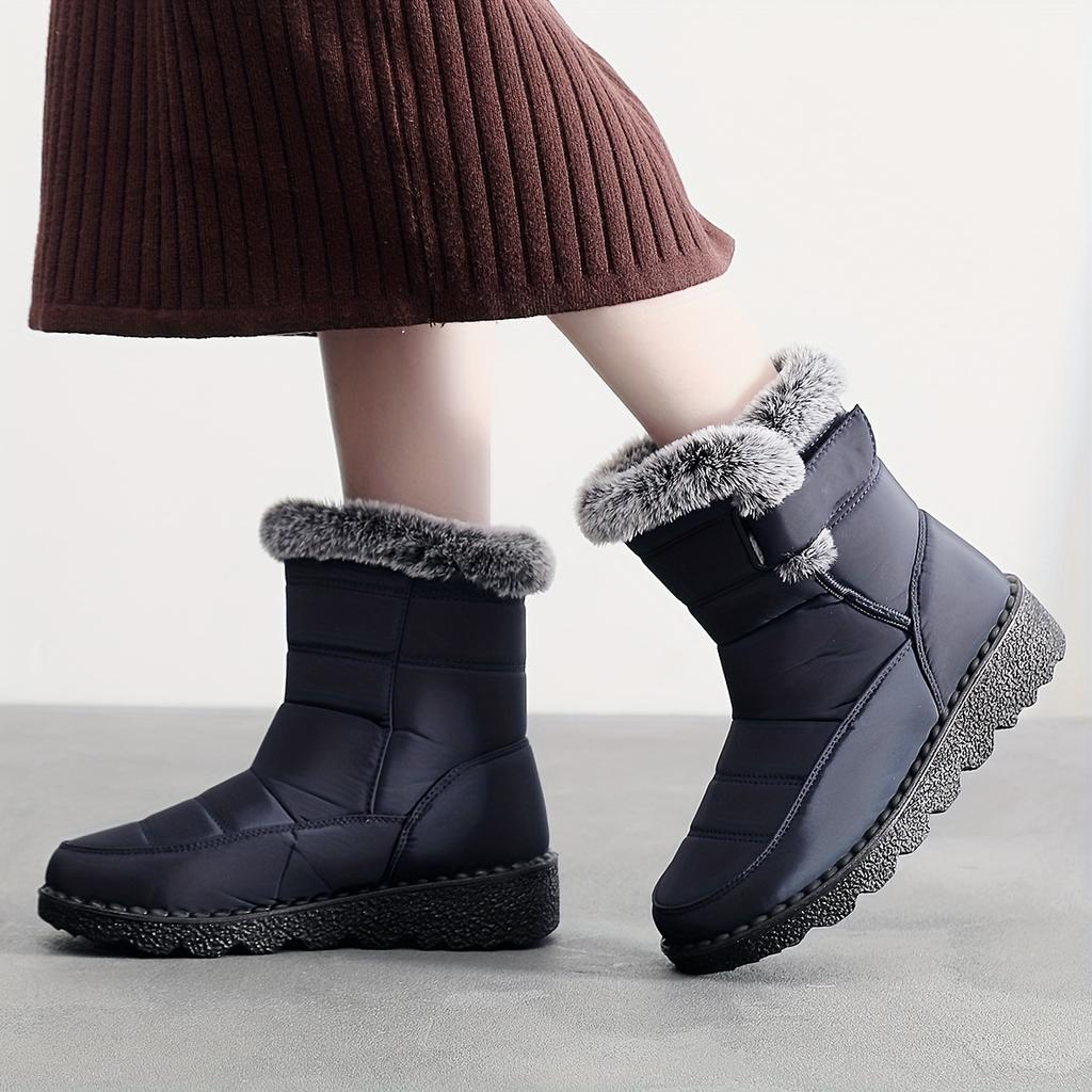 Waterproof Winter Boots for Women Long Plush Winter Boots,Women's Platform Ankle Boots,Warm Cotton Pair Shoes