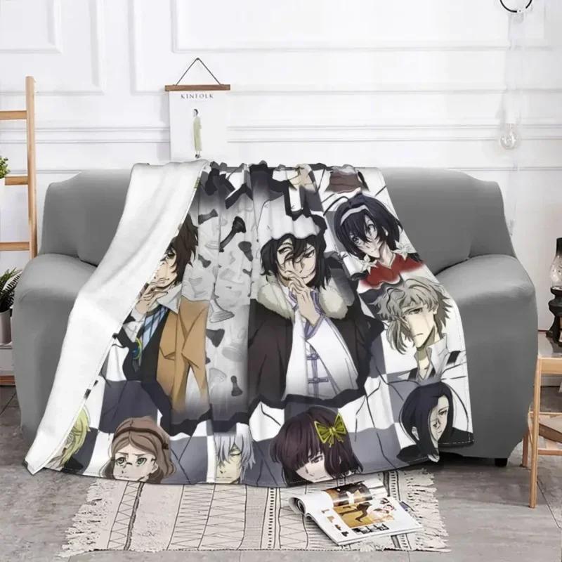 Bungou Stray Dogs Anime Fleece Frühling Herbst Japanisch Dazai Osamu Überwurfdecke für Sofa Schlafzimmer Bettwäsche Überwürfe
